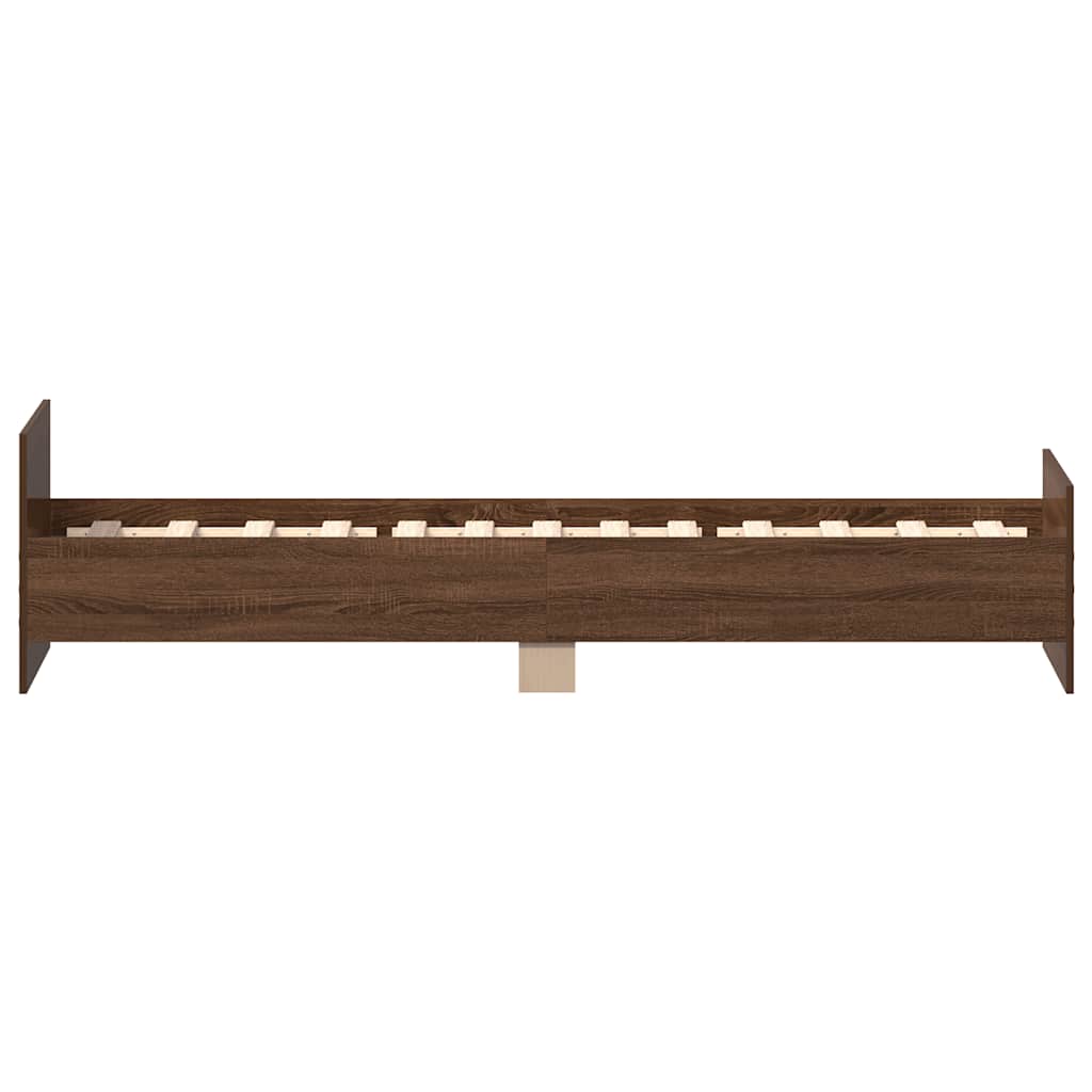 Bed Frame without Mattress Brown Oak 90x190 cm Single Engineered Wood