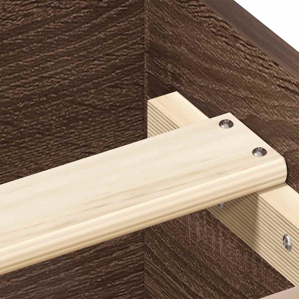 Bed Frame without Mattress Brown Oak 90x190 cm Single Engineered Wood