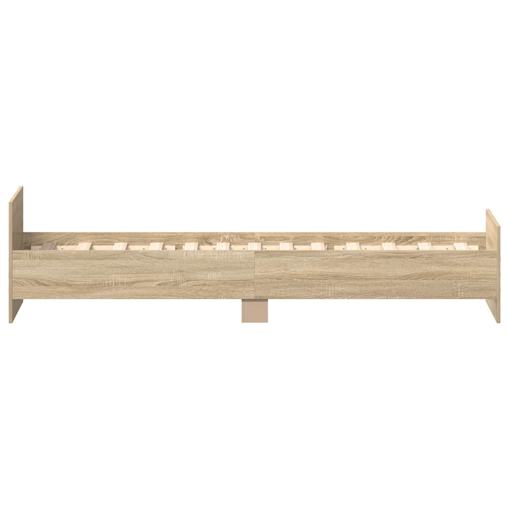 Bed Frame without Mattress Sonoma Oak 75x190 cm Small Single Engineered Wood