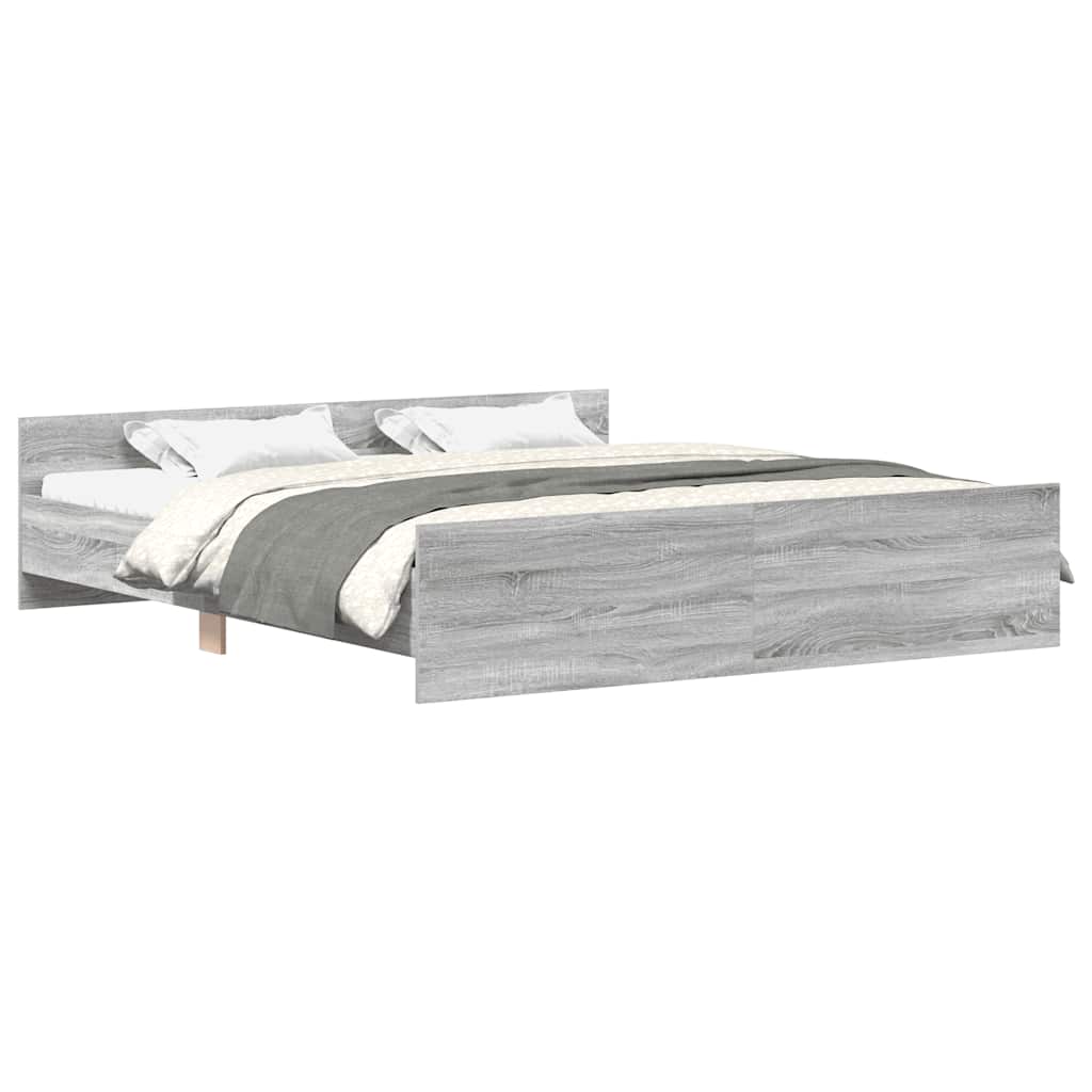 Bed Frame without Mattress Grey Sonoma 200x200 cm