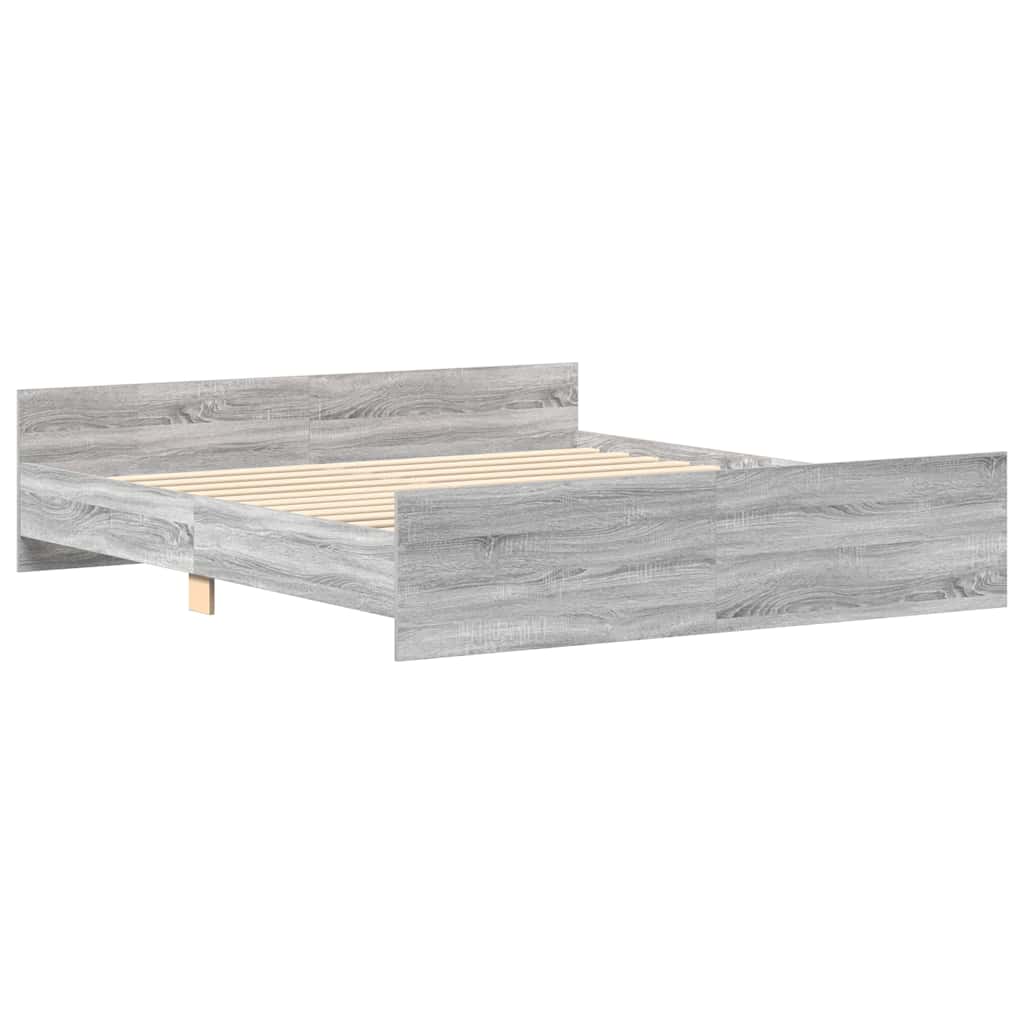 Bed Frame without Mattress Grey Sonoma 200x200 cm