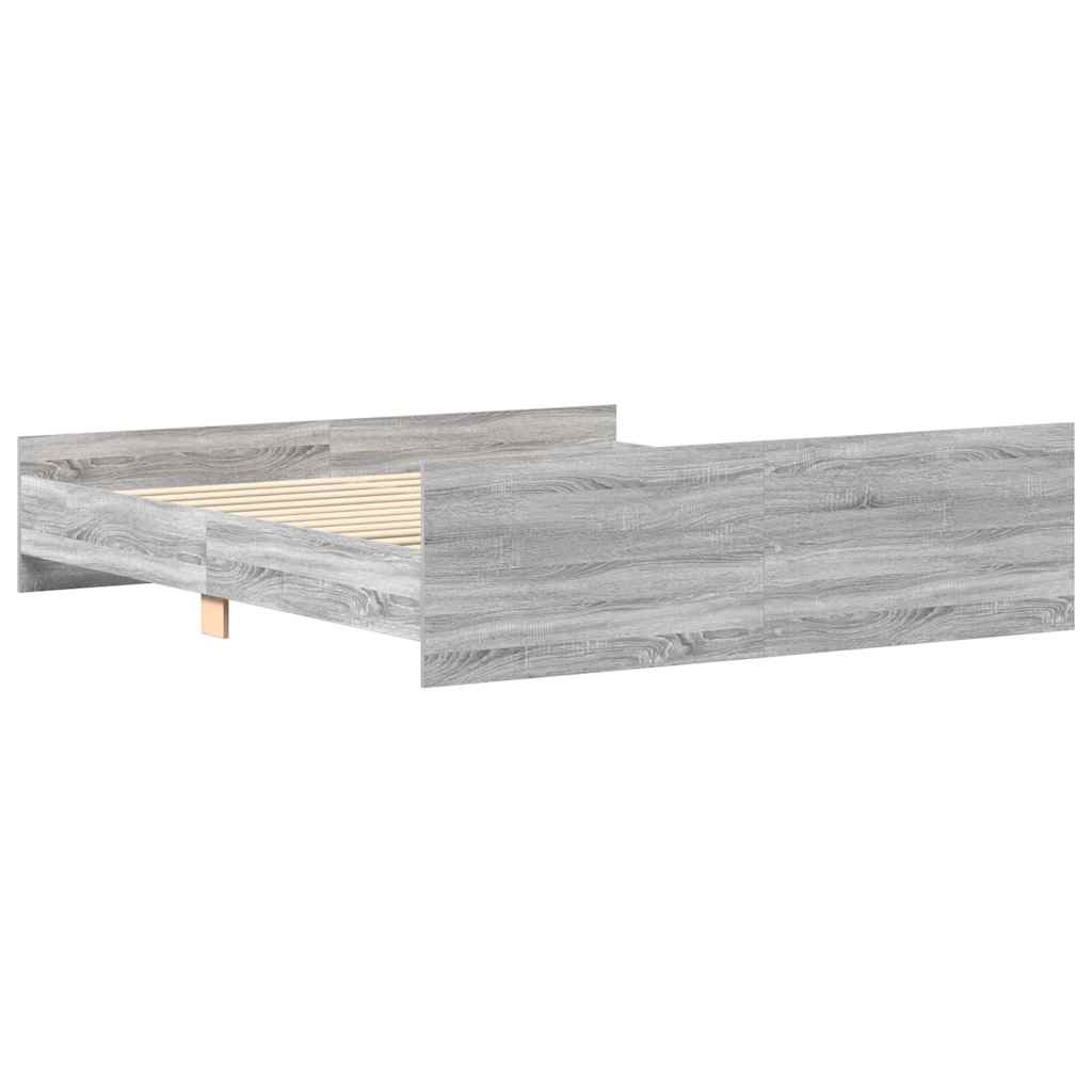 Bed Frame without Mattress Grey Sonoma 200x200 cm
