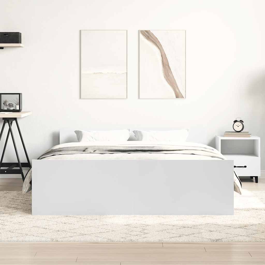 Bed Frame without Mattress White 140x200 cm