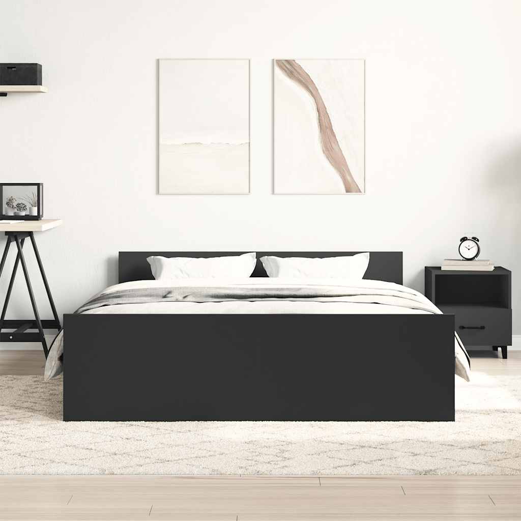 Bed Frame without Mattress Black 140x200 cm