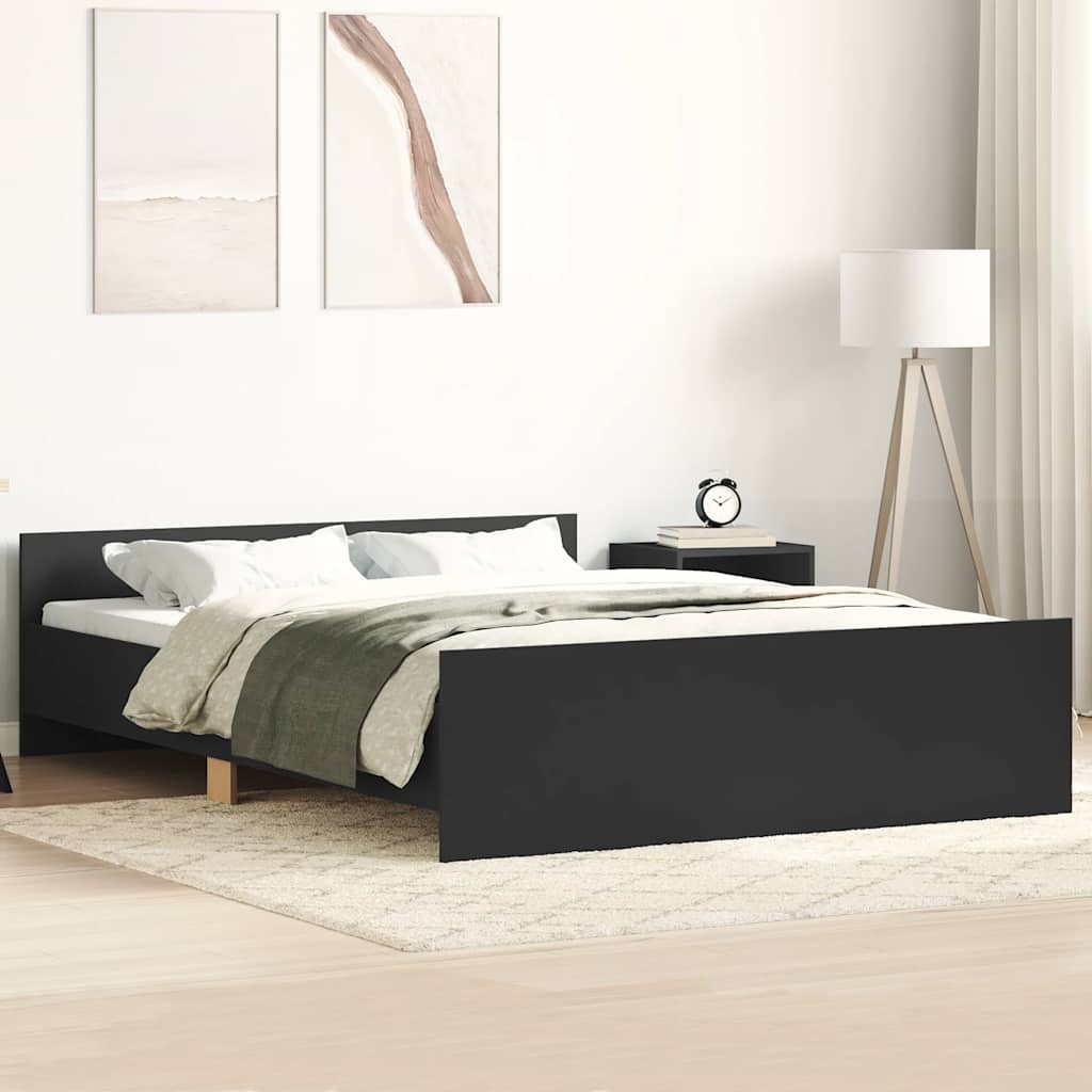 Bed Frame without Mattress Black 140x200 cm