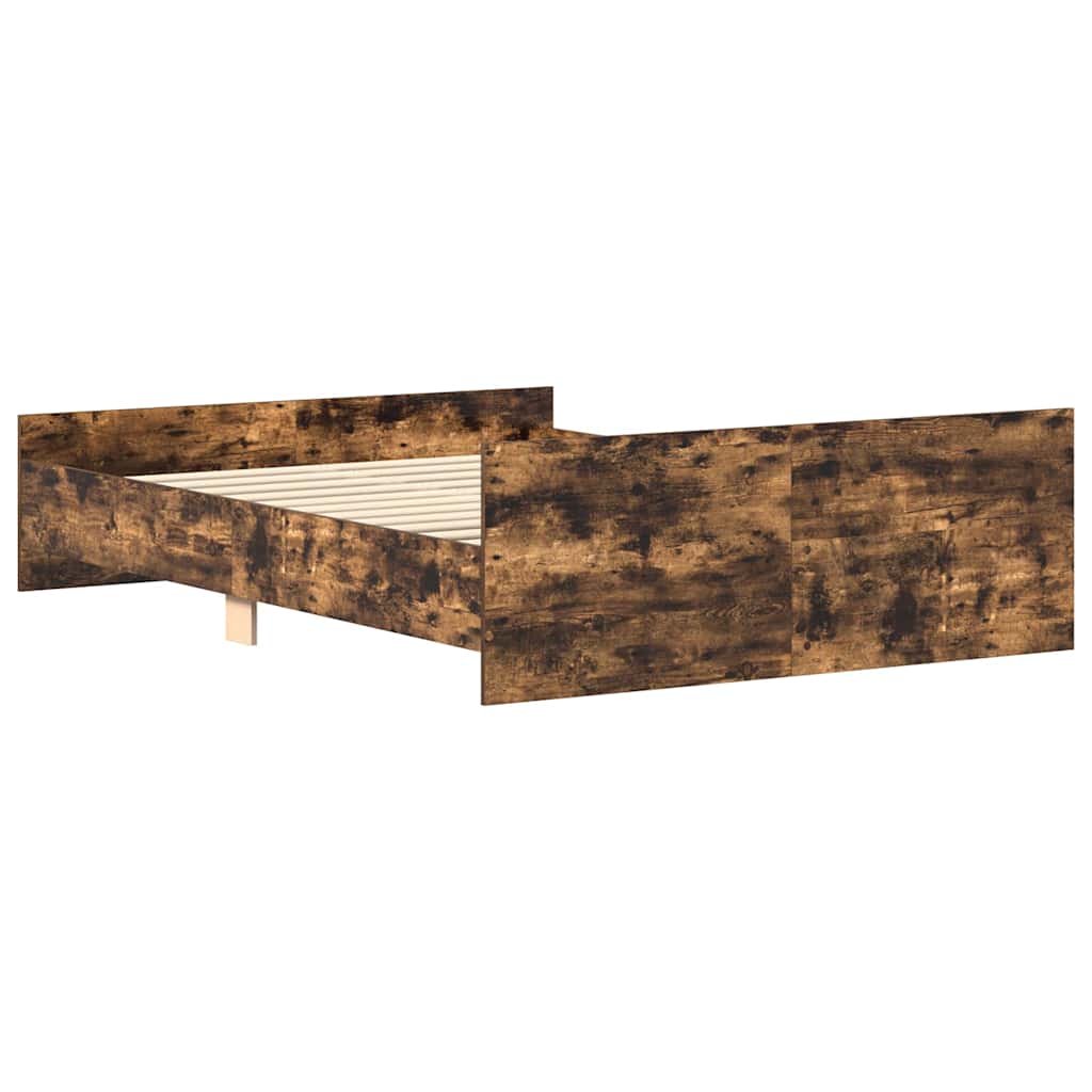 Bed Frame without Mattress Smoked Oak 140x200 cm