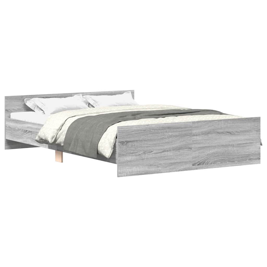 Bed Frame without Mattress Grey Sonoma 140x200 cm
