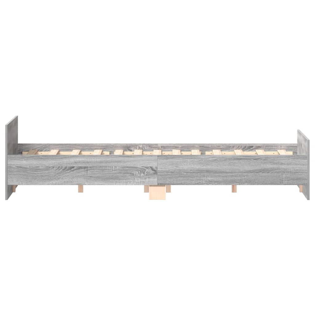 Bed Frame without Mattress Grey Sonoma 140x200 cm