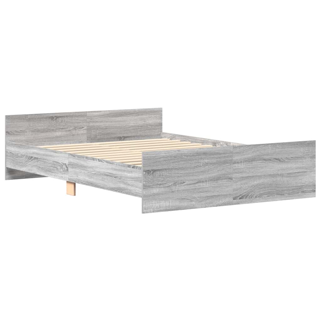 Bed Frame without Mattress Grey Sonoma 150x200 cm King Size