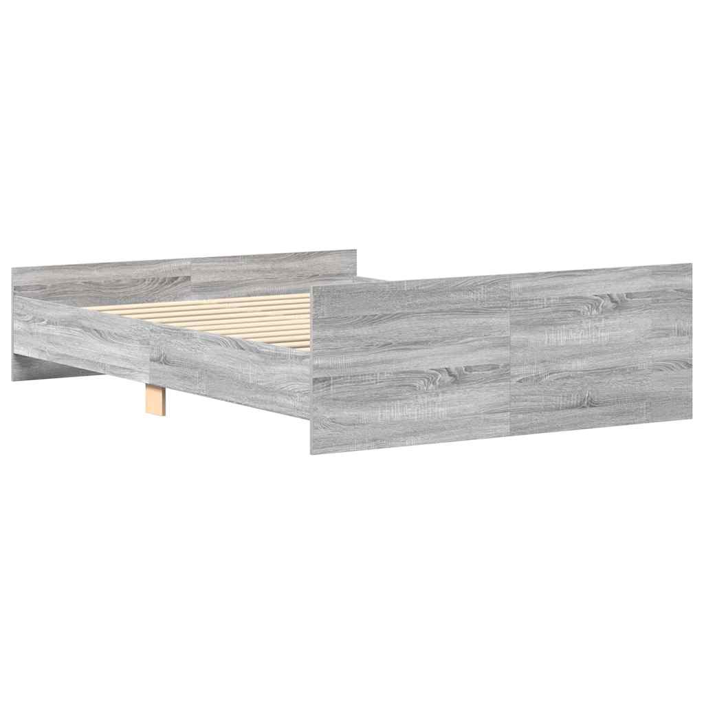 Bed Frame without Mattress Grey Sonoma 150x200 cm King Size