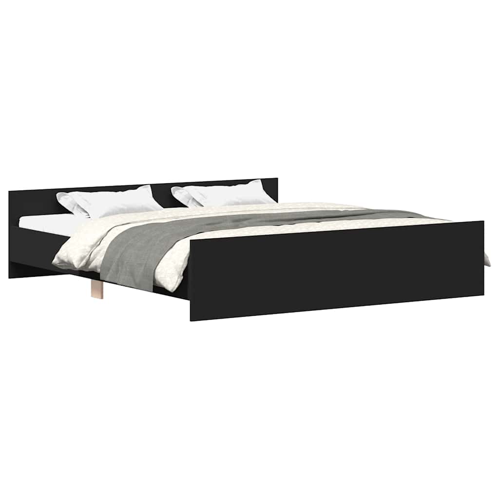 Bed Frame without Mattress Black 160x200 cm