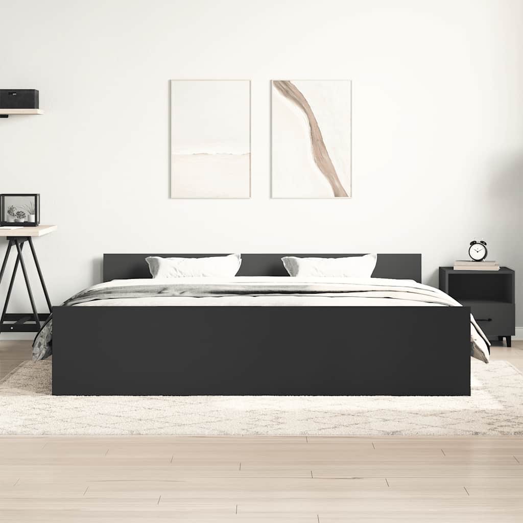 Bed Frame without Mattress Black 160x200 cm