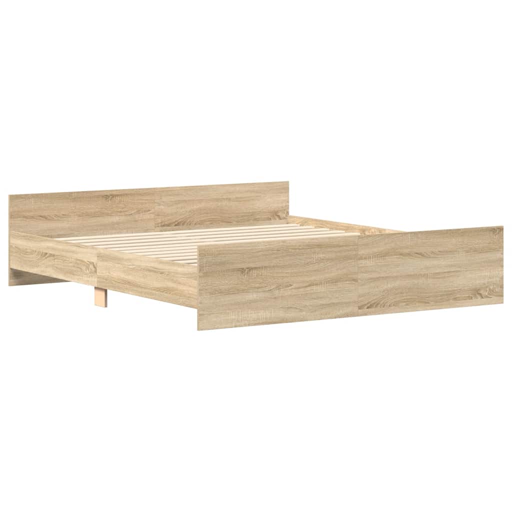 Bed Frame without Mattress Sonoma Oak 160x200 cm