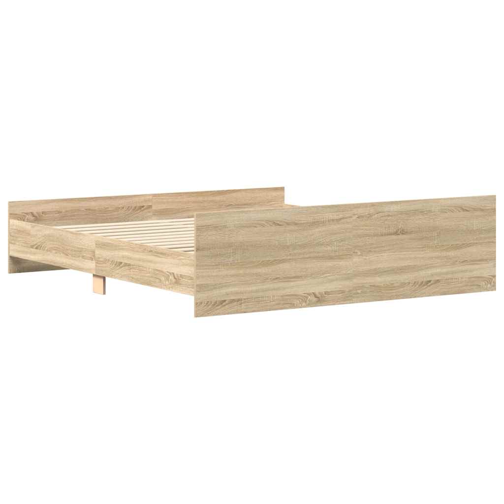 Bed Frame without Mattress Sonoma Oak 160x200 cm