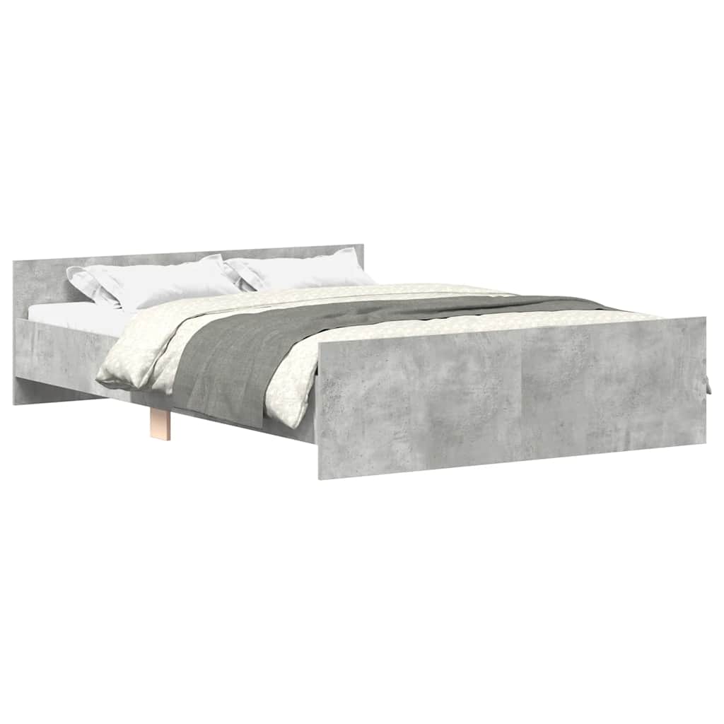 Bed Frame without Mattress Concrete Grey 140x190 cm
