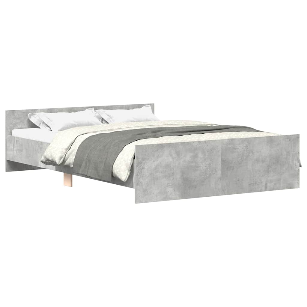 Bed Frame without Mattress Concrete Grey 135x190 cm Double