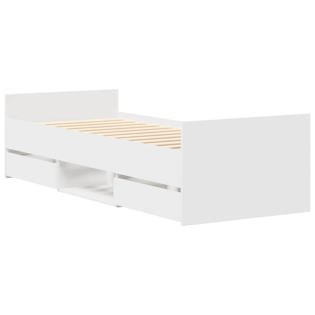 Bed Frame without Mattress White 100x200 cm