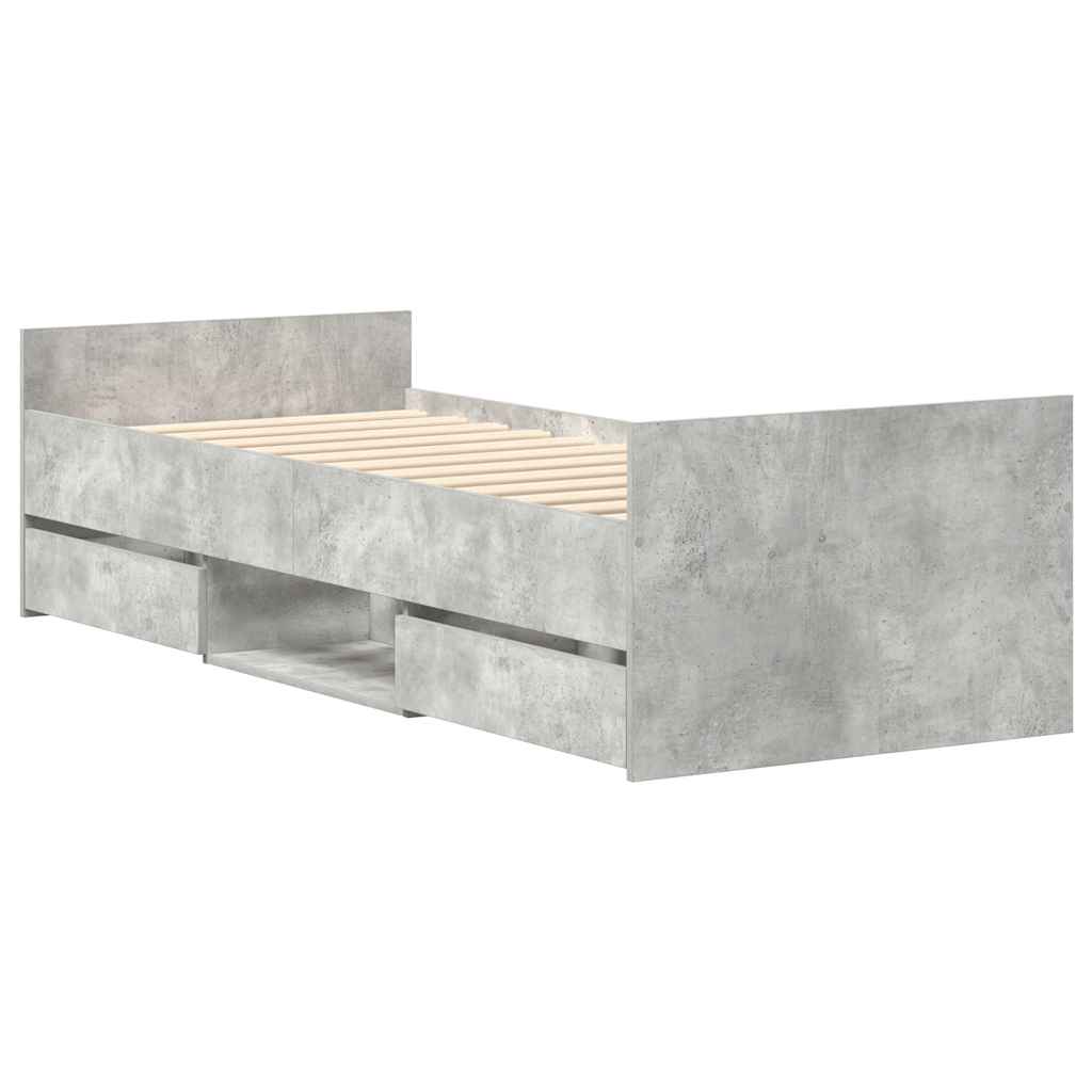 Bed Frame without Mattress Concrete Grey 90x200 cm