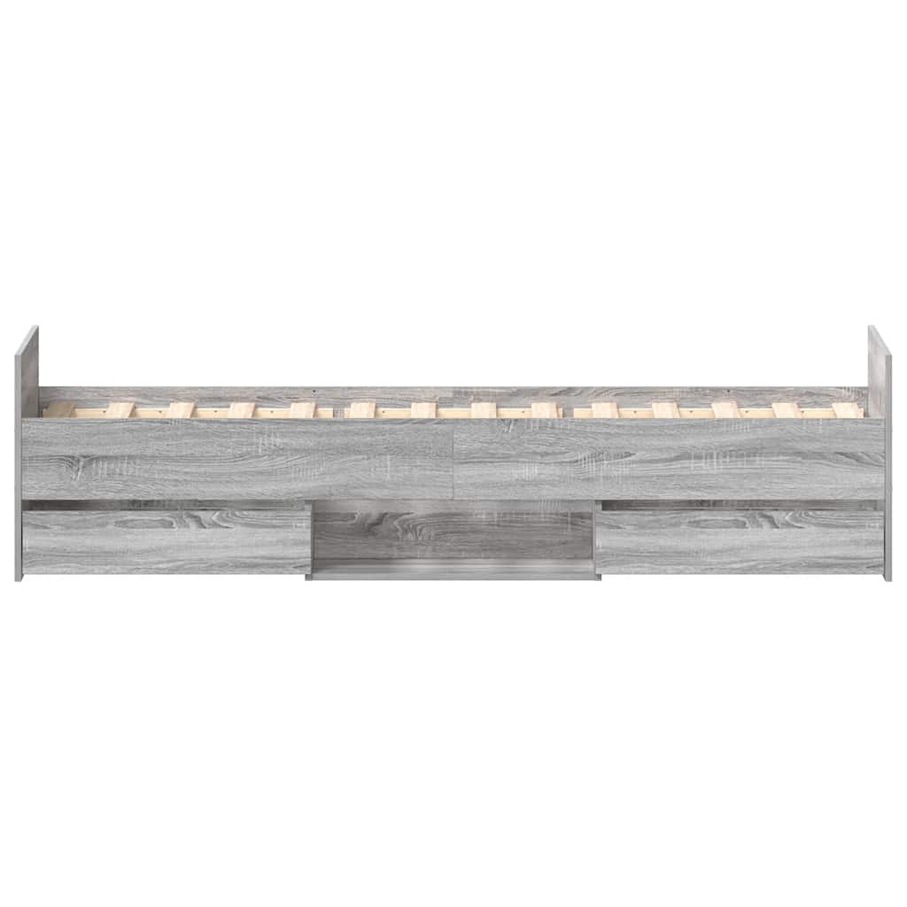 Bed Frame without Mattress Grey Sonoma 90x200 cm