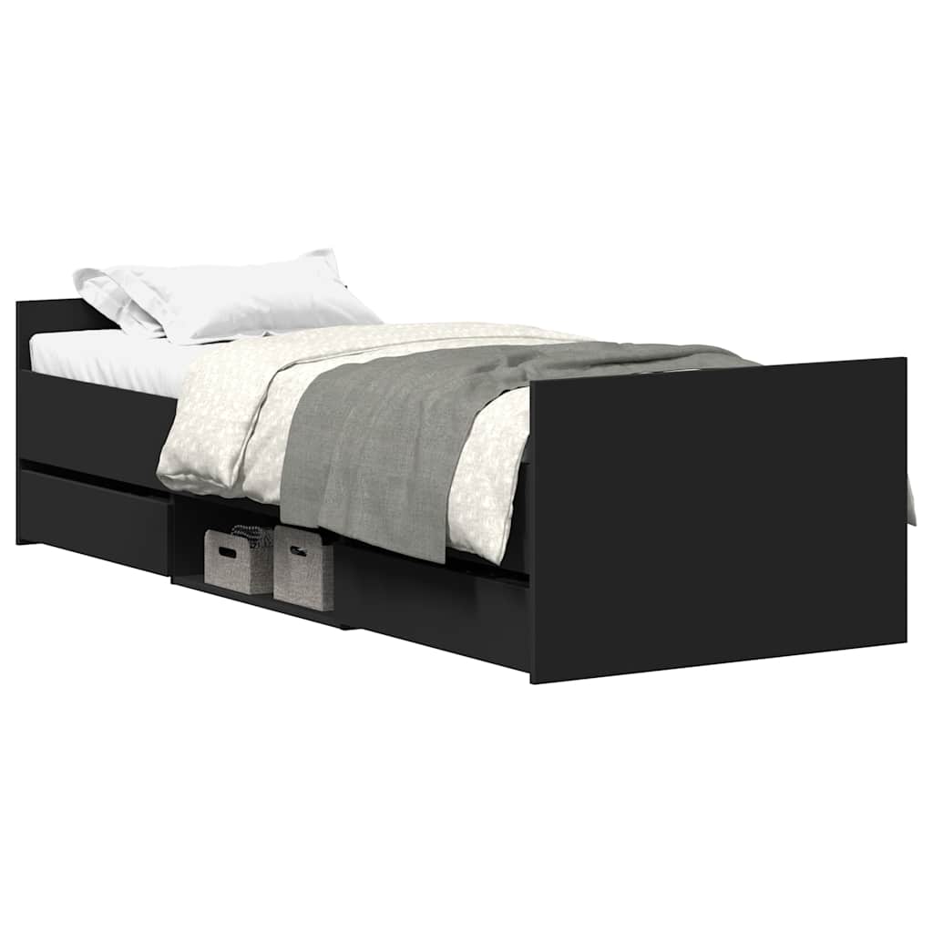 Bed Frame without Mattress Black 90x190 cm Single