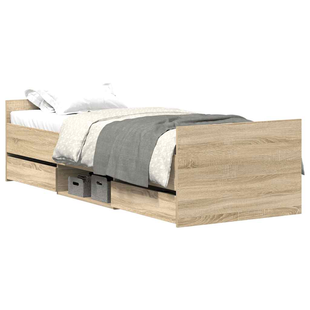 Bed Frame without Mattress Sonoma Oak 90x190 cm Single