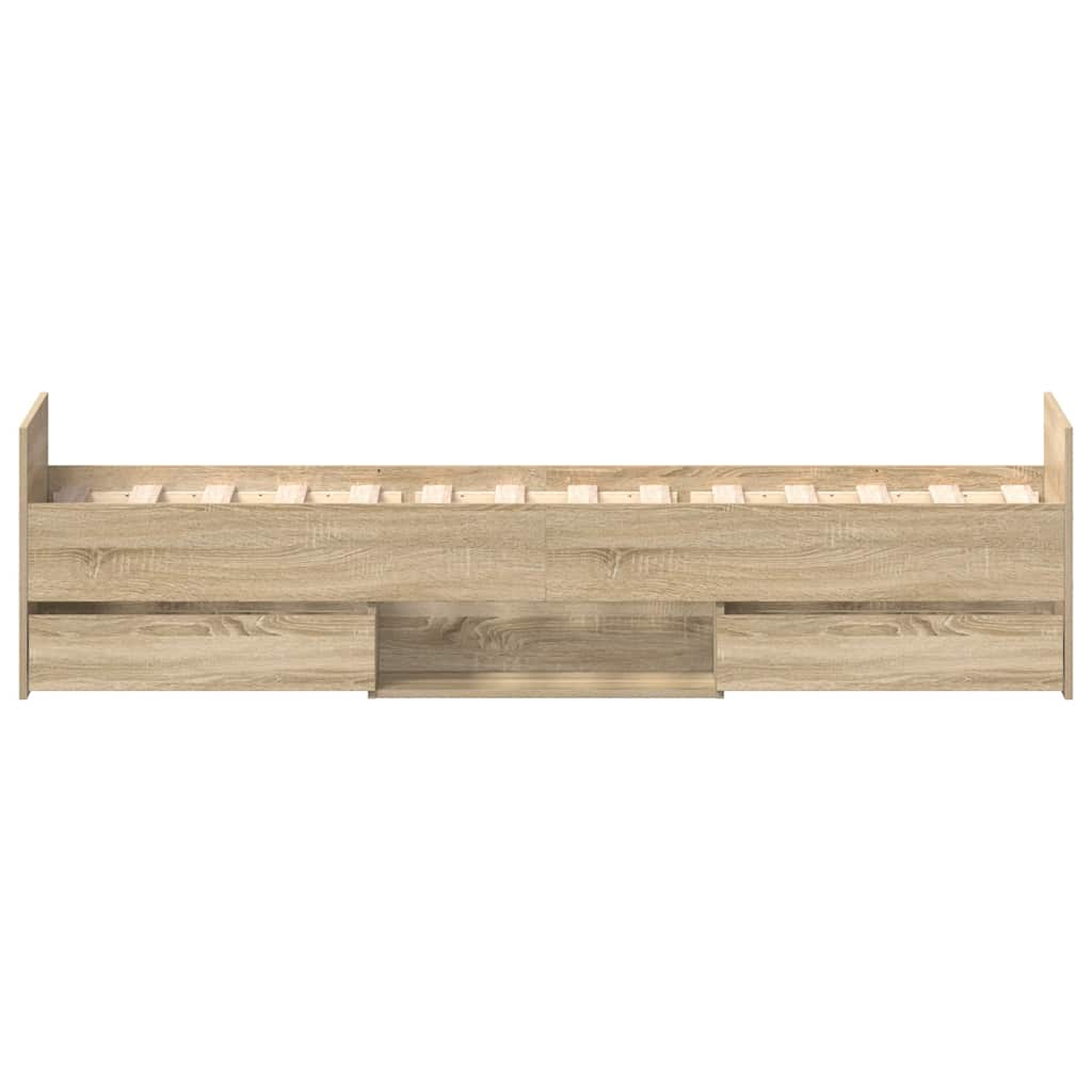 Bed Frame without Mattress Sonoma Oak 90x190 cm Single