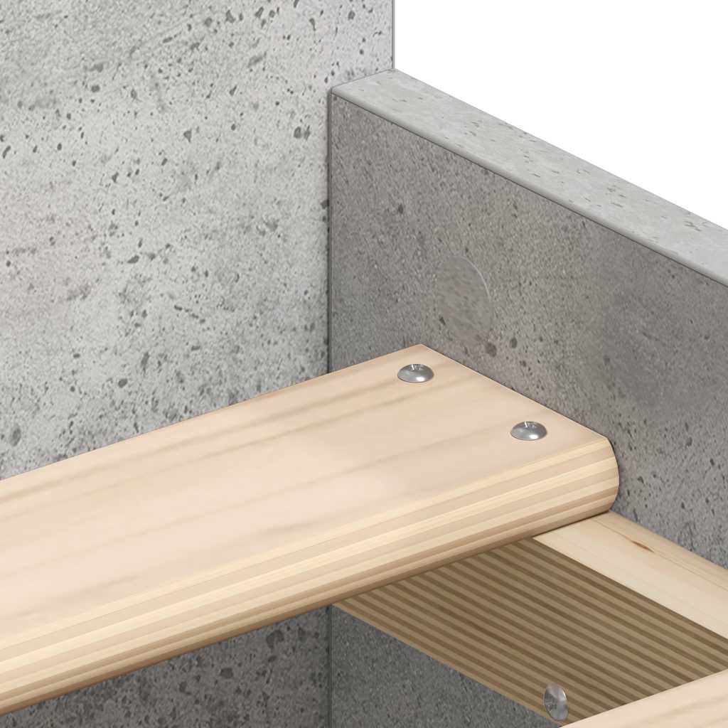 Bed Frame without Mattress Concrete Grey 90x190 cm Single