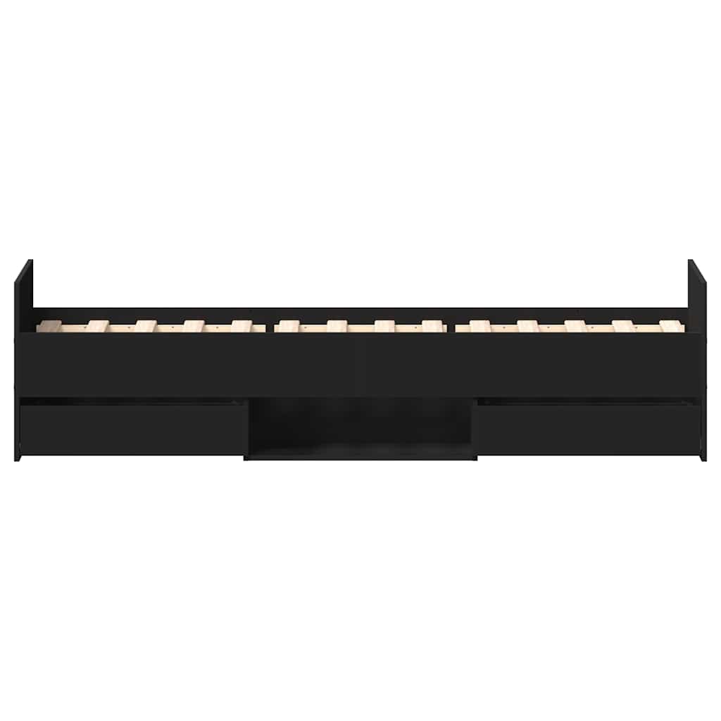 Bed Frame without Mattress Black 75x190 cm Small Single
