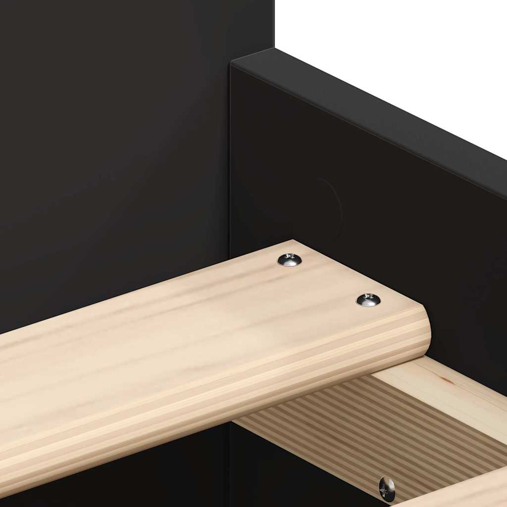 Bed Frame without Mattress Black 75x190 cm Small Single