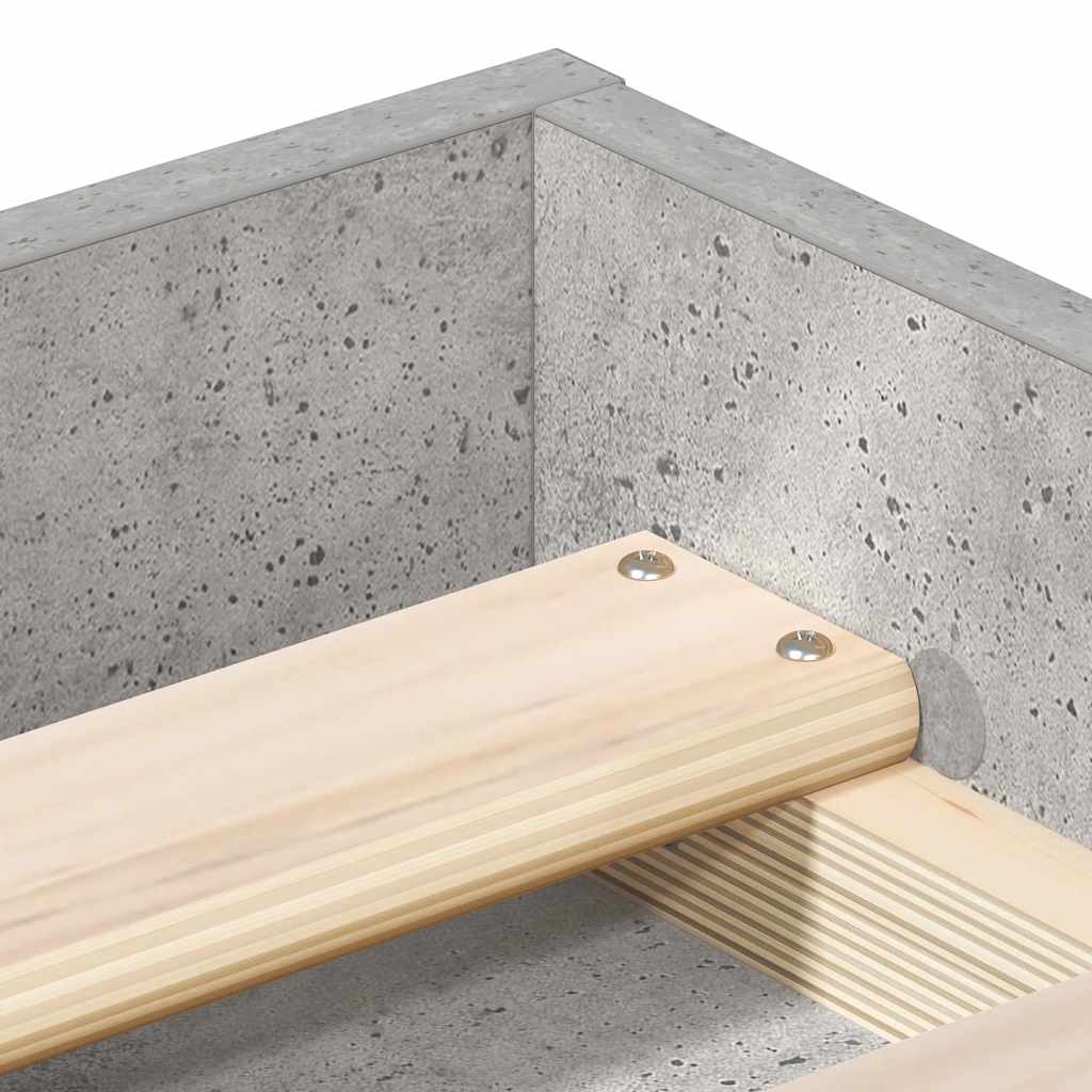 Bed Frame without Mattress Concrete Grey 90x200 cm