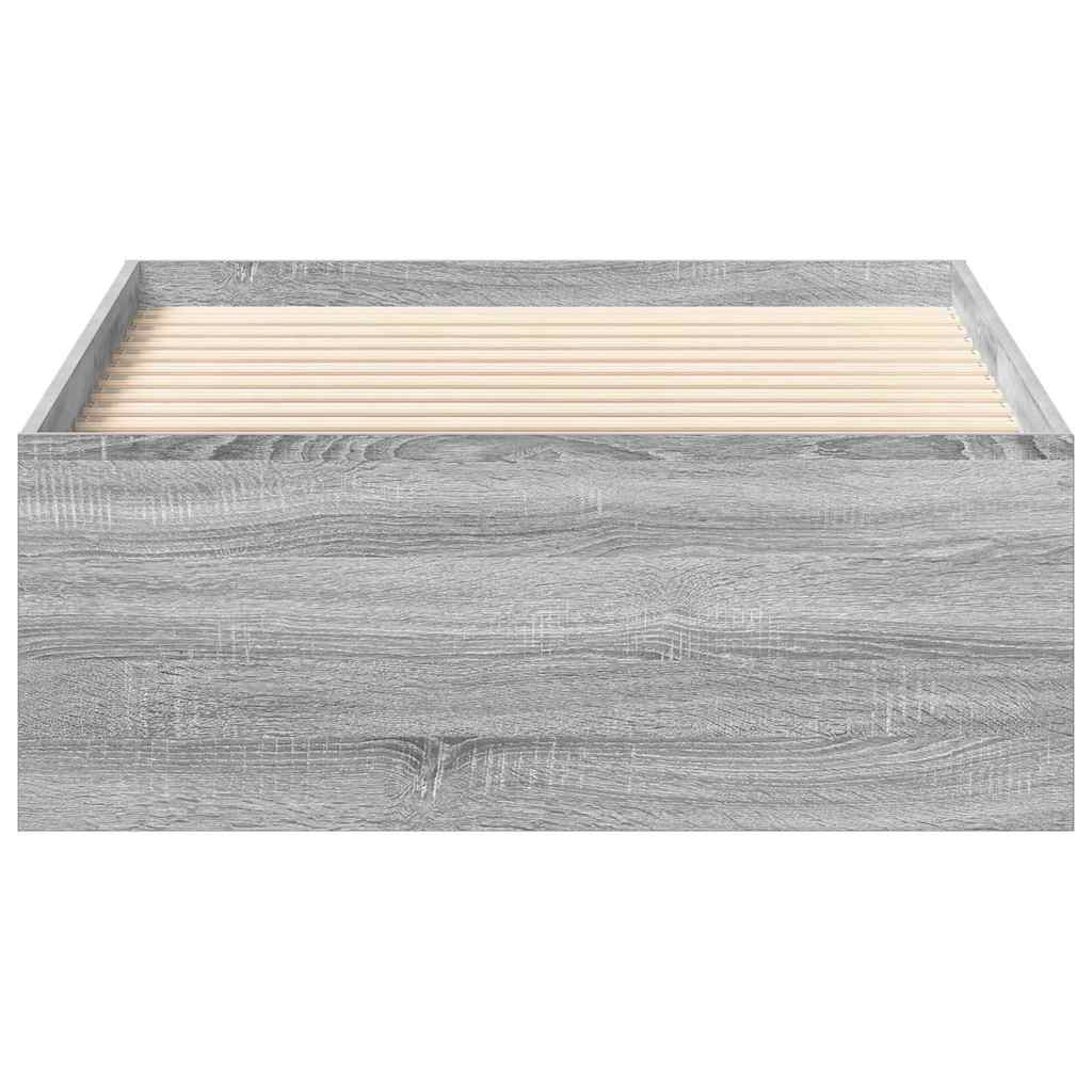 Bed Frame without Mattress Grey Sonoma 90x200 cm