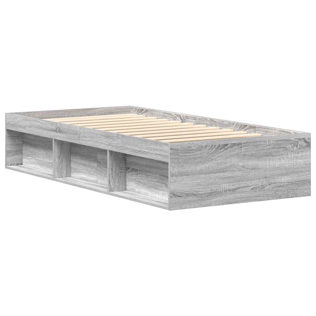 Bed Frame without Mattress Grey Sonoma 90x200 cm