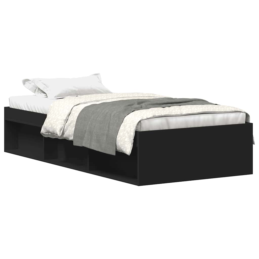 Bed Frame without Mattress Black 90x190 cm Single