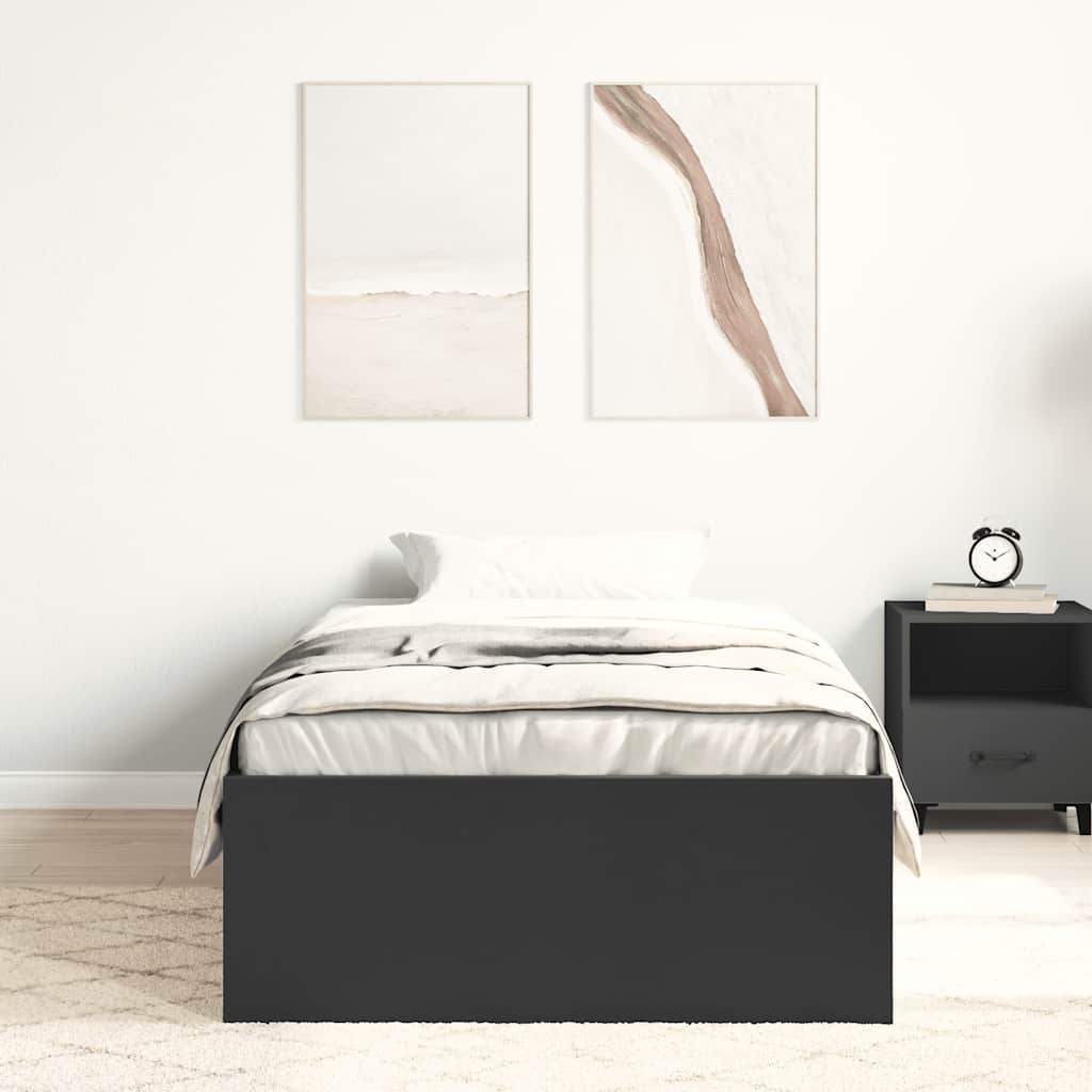 Bed Frame without Mattress Black 90x190 cm Single
