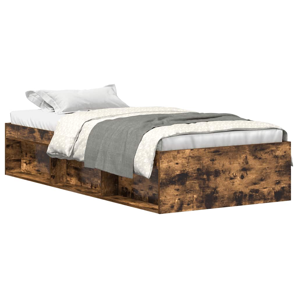 Bed Frame without Mattress Smoked Oak 90x190 cm Single