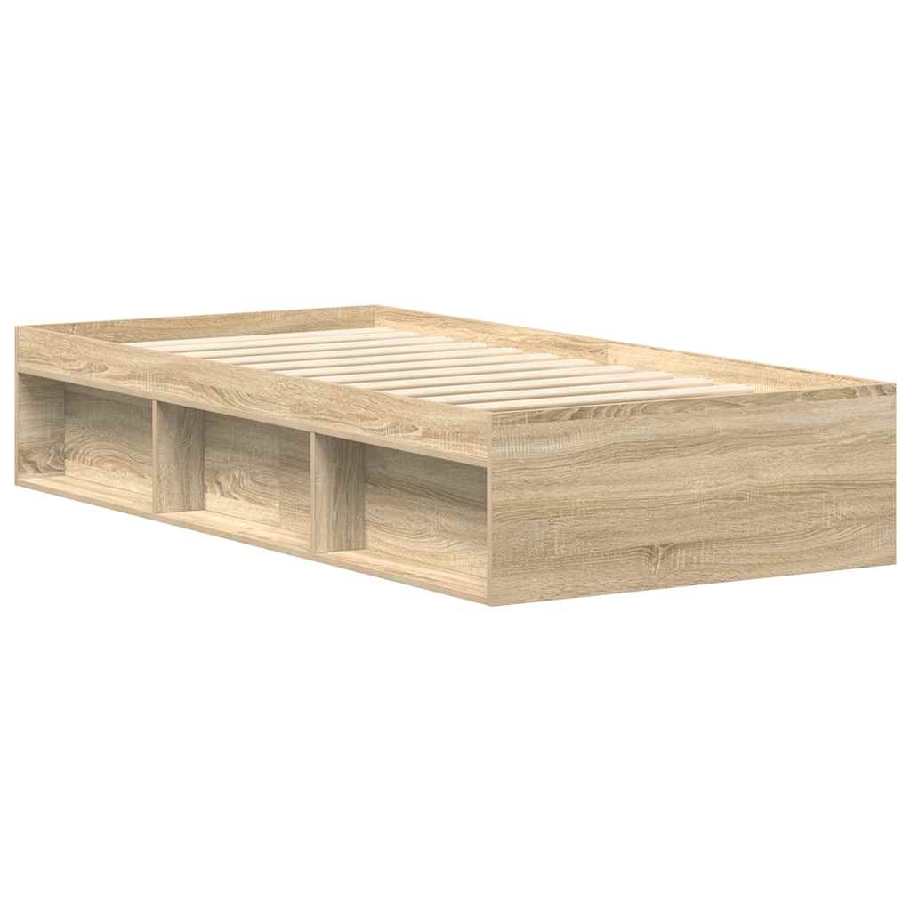 Bed Frame without Mattress Sonoma Oak 75x190 cm Small Single Small Single