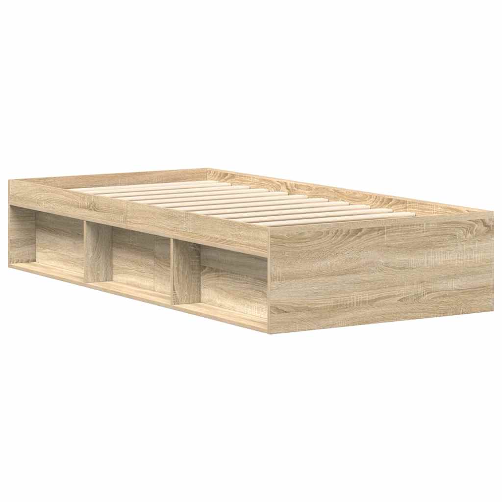 Bed Frame without Mattress Sonoma Oak 75x190 cm Small Single Small Single