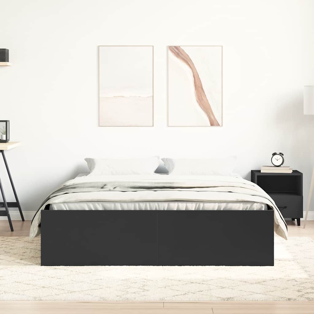 Bed Frame without Mattress Black 140x200 cm