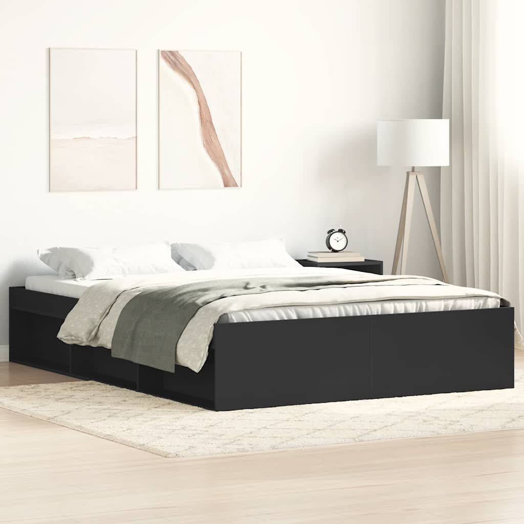 Bed Frame without Mattress Black 140x200 cm