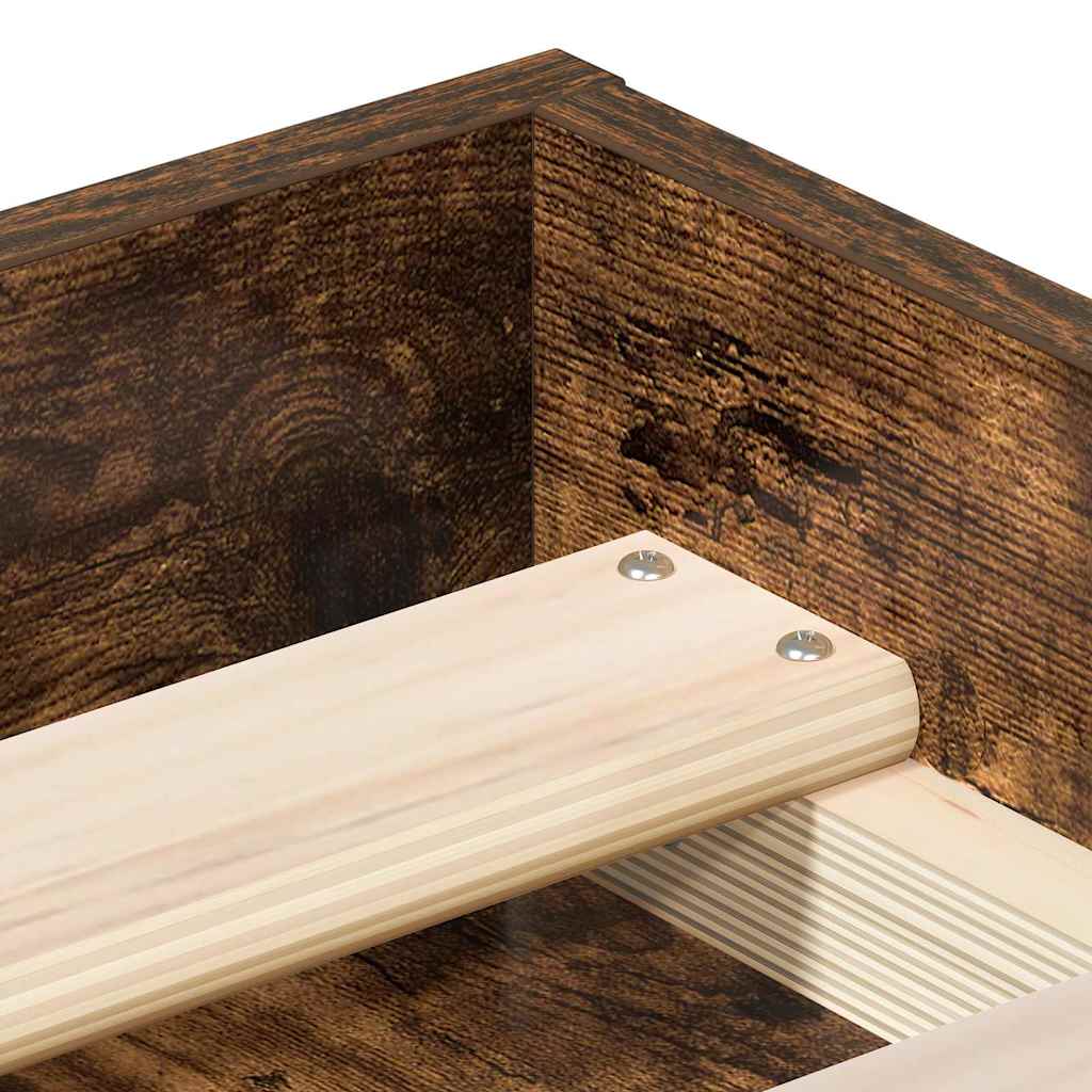 Bed Frame without Mattress Smoked Oak 140x200 cm