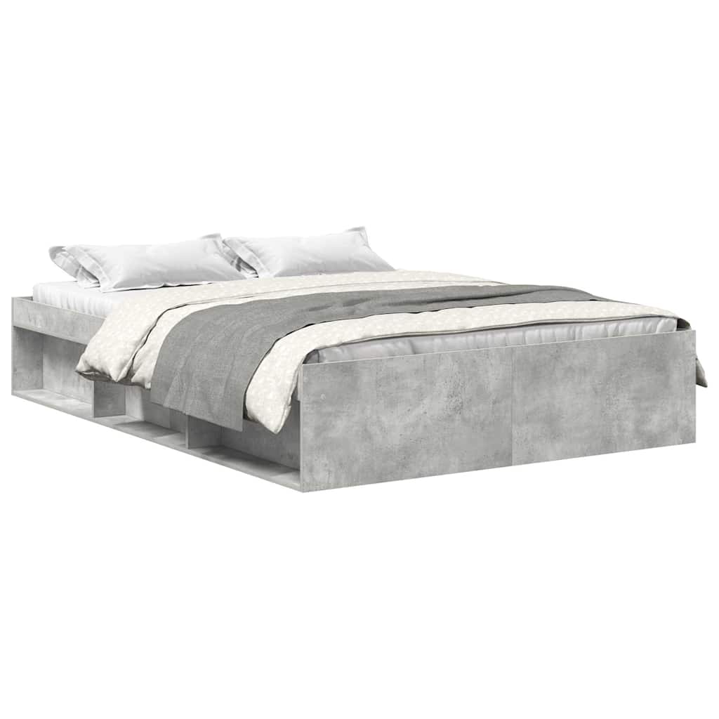 Bed Frame without Mattress Concrete Grey 150x200 cm King Size King Size