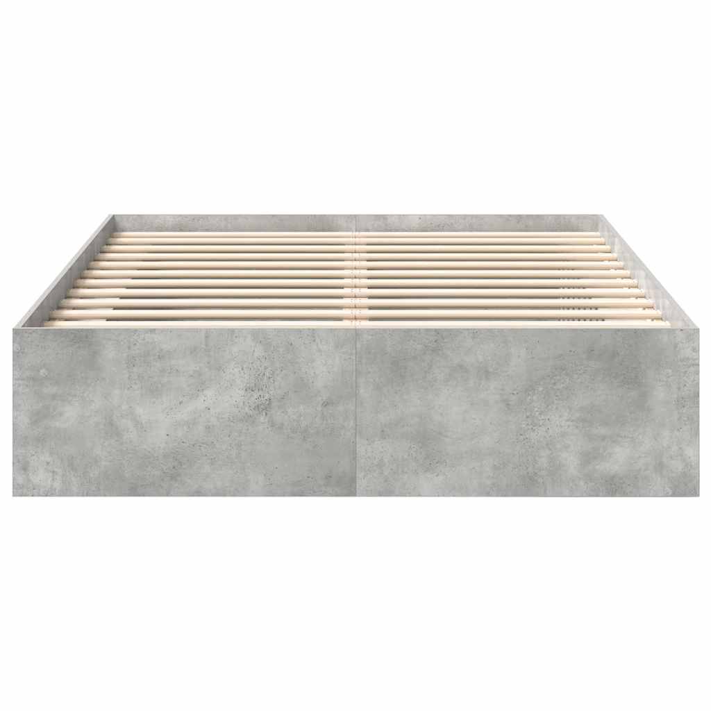 Bed Frame without Mattress Concrete Grey 150x200 cm King Size King Size
