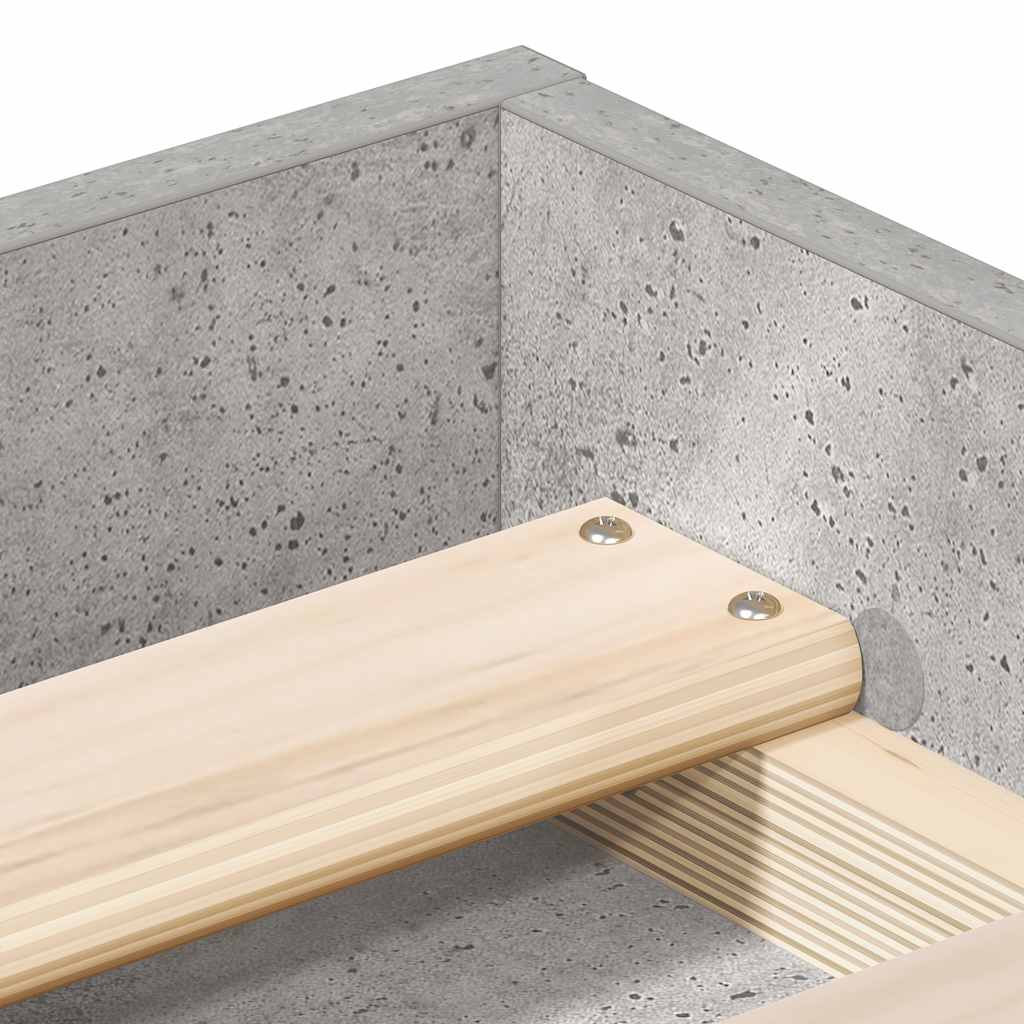 Bed Frame without Mattress Concrete Grey 150x200 cm King Size King Size