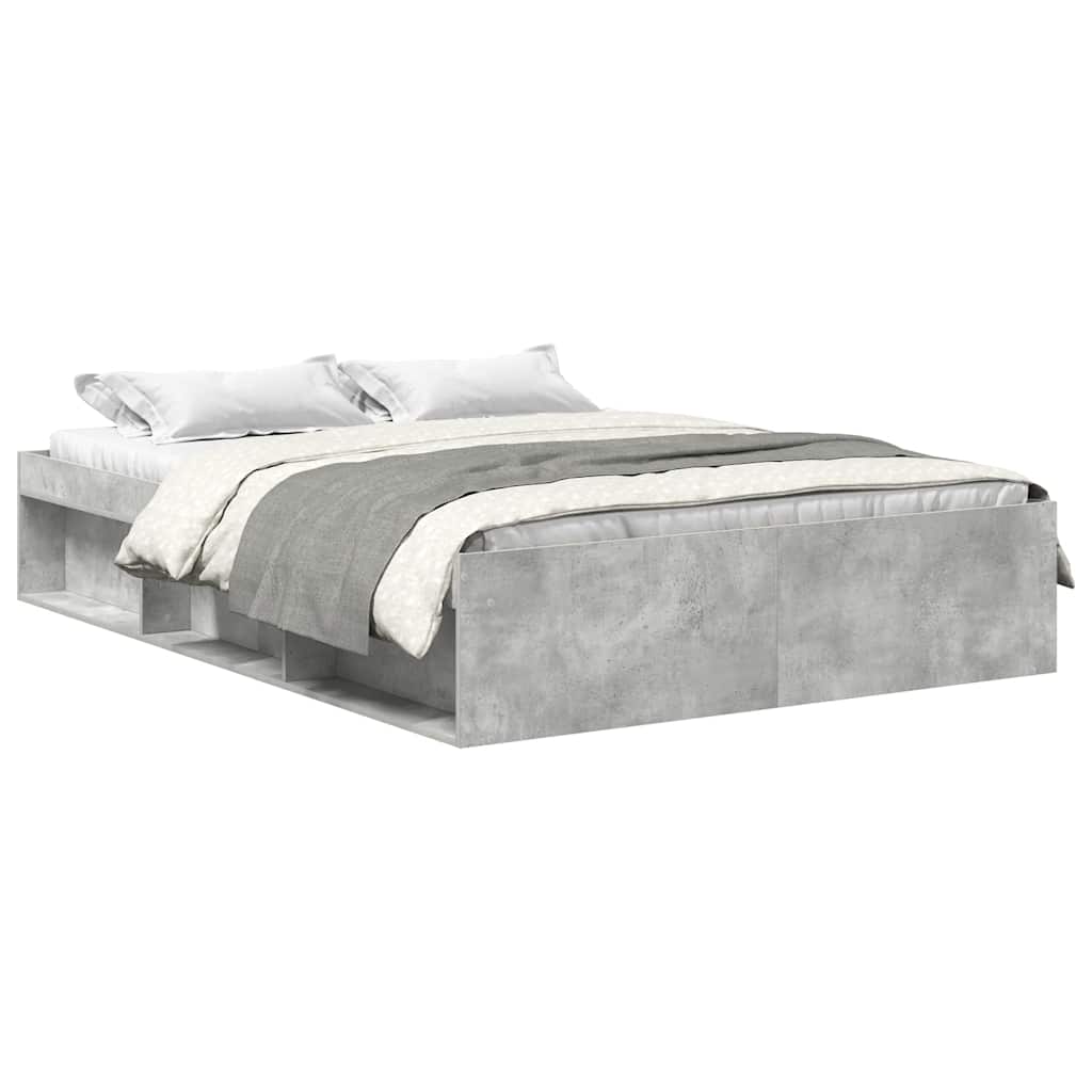 Bed Frame without Mattress Concrete Grey 160x200 cm
