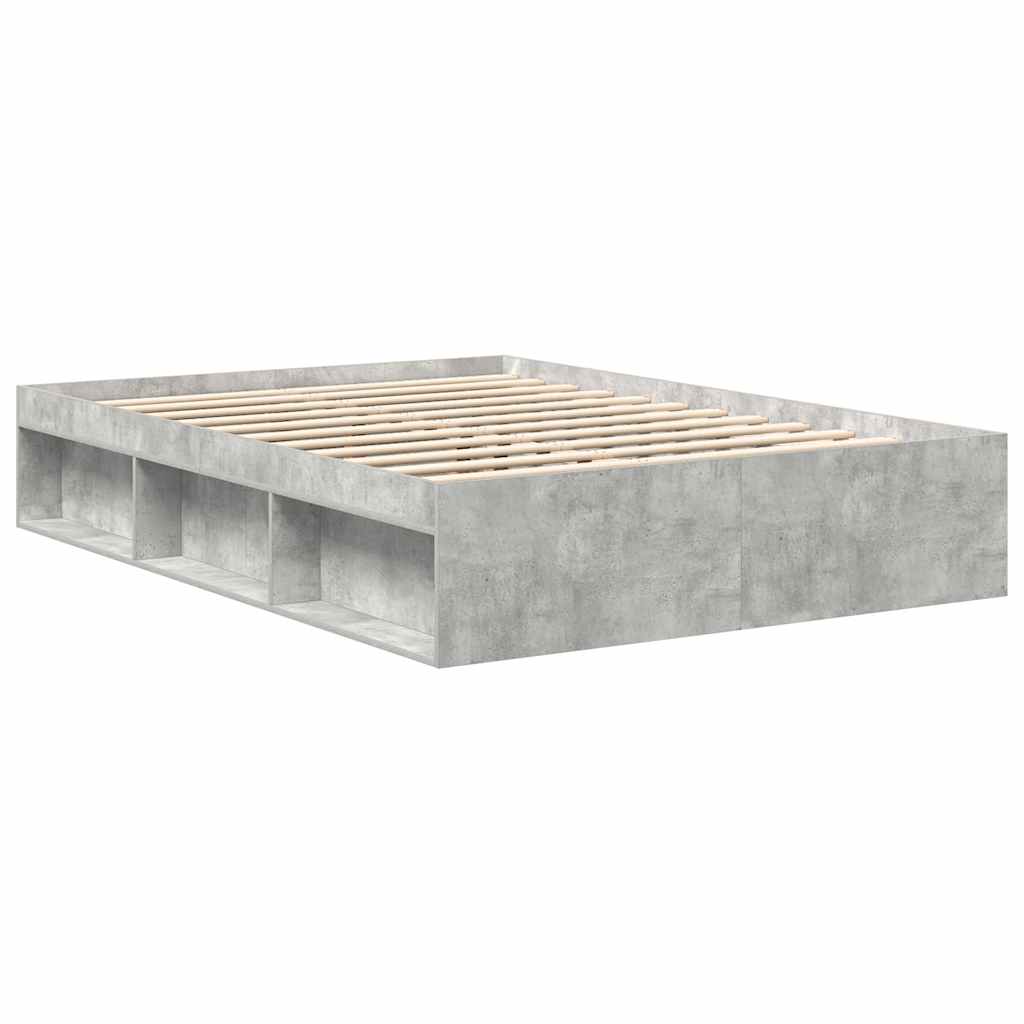 Bed Frame without Mattress Concrete Grey 160x200 cm