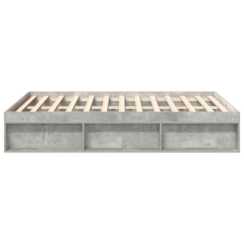 Bed Frame without Mattress Concrete Grey 160x200 cm