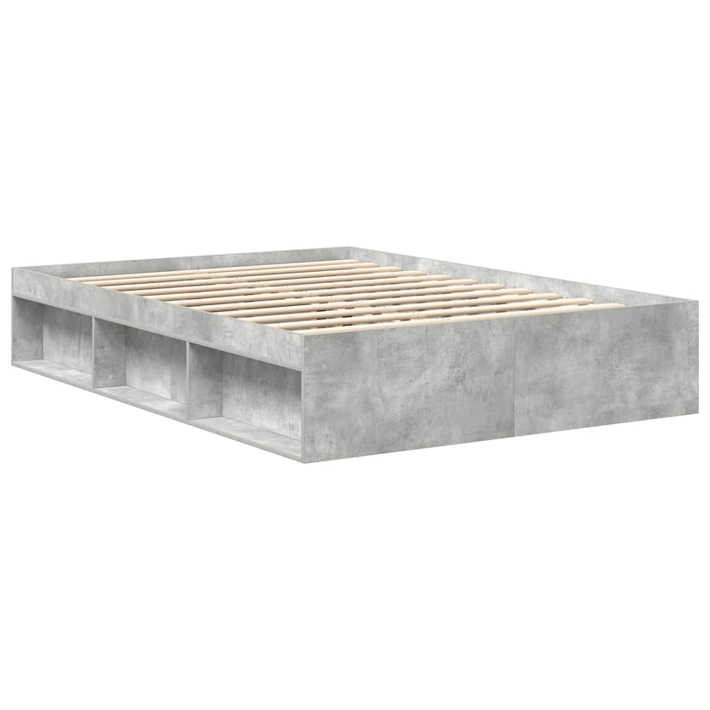 Bed Frame without Mattress Concrete Grey 160x200 cm