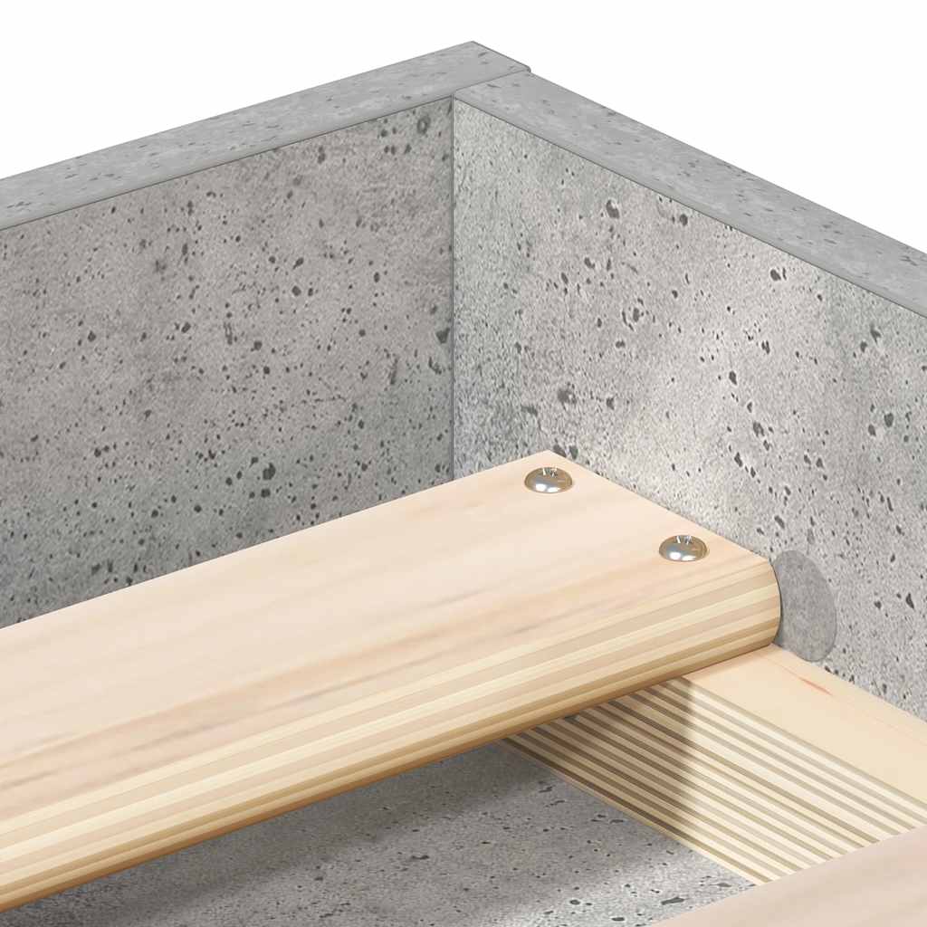 Bed Frame without Mattress Concrete Grey 160x200 cm
