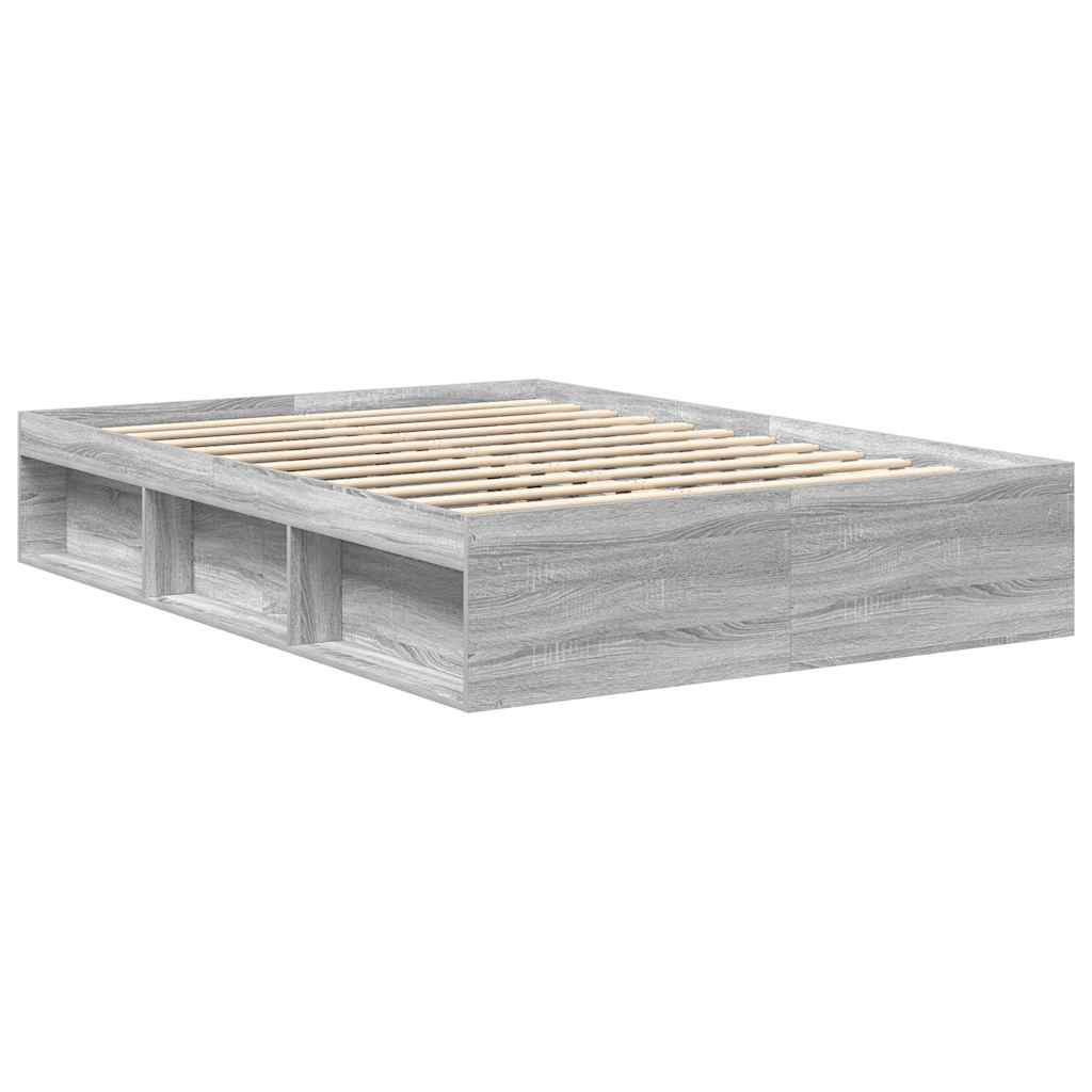 Bed Frame without Mattress Grey Sonoma 160x200 cm