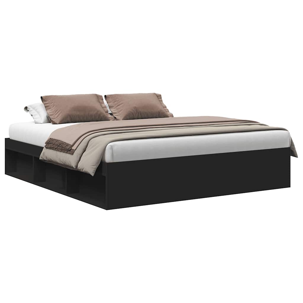 Bed Frame without Mattress Black 200x200 cm